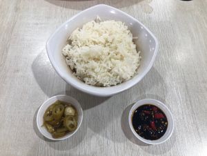 Steamed rice with added extras   at Jin You Yuan 今友緣素食坊 in Central Singapore