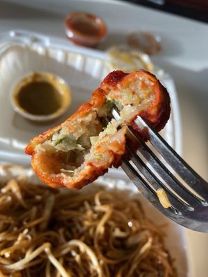 Nice thin layer and good amount of filling in momos  at Mount Everest Kitchen & Grill in Vancouver