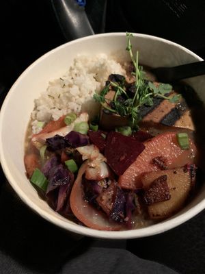 Nom, nom. Protein bowl with marinated grilled tofu.  at Fiction Kitchen in Raleigh