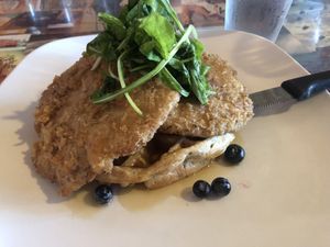 Chicken and waffles  at Fiction Kitchen in Raleigh