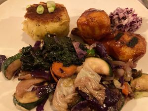 Nashville hot chicken plate at Fiction Kitchen in Raleigh