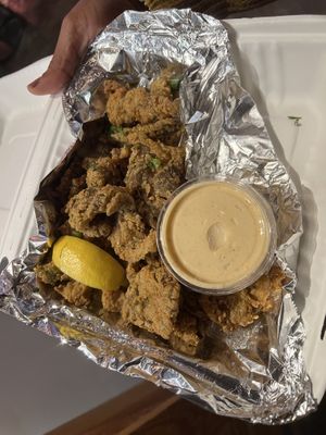 Oyster Mushrooms with Old Bay Aioli 🤤🤤🤤  at Fiction Kitchen in Raleigh