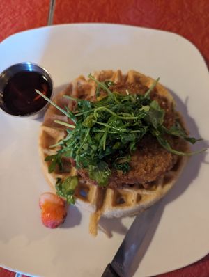Chicken and Waffles at Fiction Kitchen in Raleigh