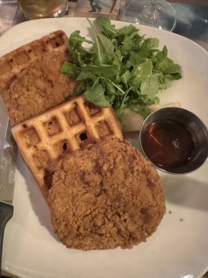 Chick and waffles   at Fiction Kitchen in Raleigh