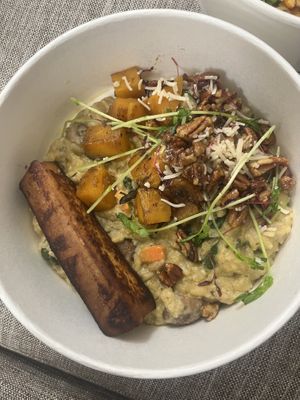 Mushroom risotto with tofu 🤍🌱  at Fiction Kitchen in Raleigh