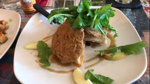 Vegan ";chicken"; and waffles  at Fiction Kitchen in Raleigh