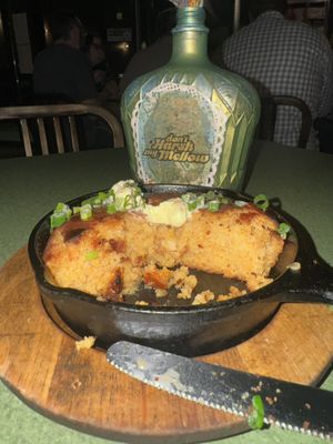 Cast Iron Skillet Cornbread with Hickory Syrup Drizzle & Vegan Butter  at Fiction Kitchen in Raleigh