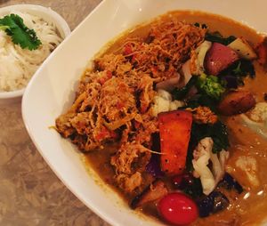 Curry Bowl with Tinga Taco "Meat" at Fiction Kitchen in Raleigh