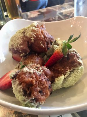 Fritters (brunch menu) at Fiction Kitchen in Raleigh