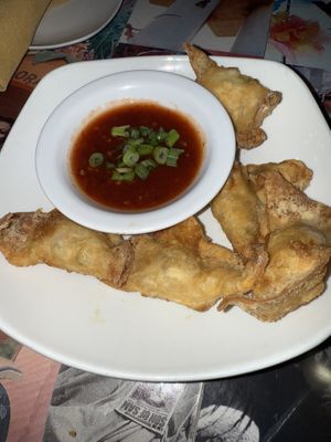 Lions mane Crb rangoon  at Fiction Kitchen in Raleigh