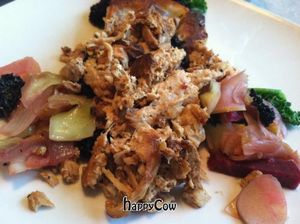 BBQ PULLED â€œPORKâ€ WITH POTATOES AND SEASONAL VEGETABLES at Fiction Kitchen in Raleigh