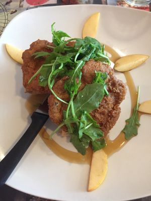 ‘Chicken’ and waffles (the waffles are underneath, I swear) at Fiction Kitchen in Raleigh