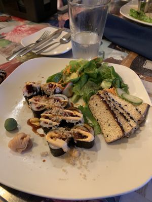 Nori roll with sashimi tofu  at Fiction Kitchen in Raleigh