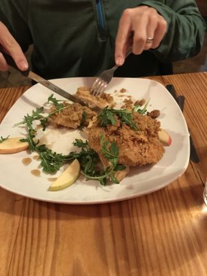“Chicken” and waffles. Husband loved it and he isn’t vegan. at Fiction Kitchen in Raleigh