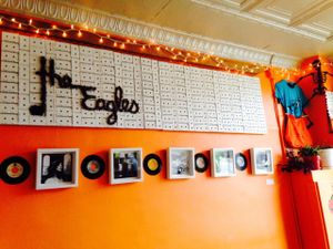 A wall at Fiction Kitchen in Raleigh