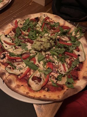 La Vegan pizza. Yum squared!  at La Cantine Plagne 1800 in La Plagne-tarentaise