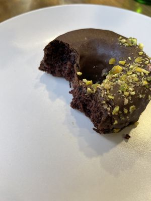 Vegan pistachio chocolate donut   at Cult Café in Valencia