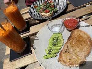 Our whole meal including juices  at Cult Café in Valencia