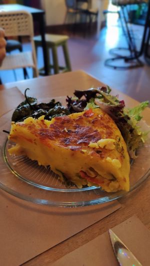 Tortilla de pataca vegana at A Corre Vexeta in Santiago De Compostela