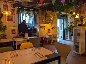 Interior of restaurant at A Corre Vexeta in Santiago De Compostela