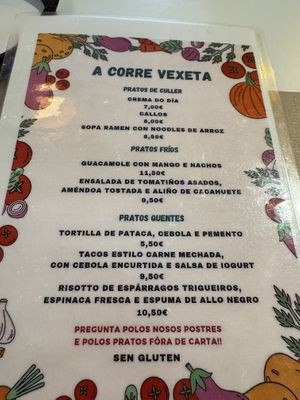 Menu plus there are specials   at A Corre Vexeta in Santiago De Compostela