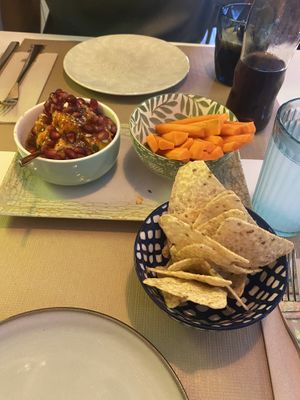 Hummus and crudités   at A Corre Vexeta in Santiago De Compostela