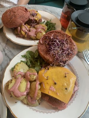 Excellent beetroot buns.  at Elemiah in Fontainebleau