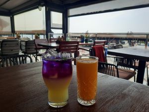 Lemonade with lavender and orange juice at Big Chefs in Izmir