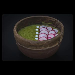 En amuse bouche, voici un petit velouté de fanes de radis, pommes de terre et romarin! Ça vous tente? 😋 at Les Terres d'en Haut in Innimond