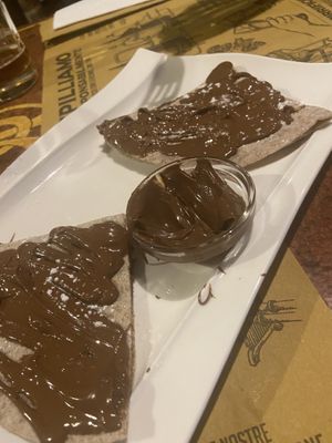 Piadina veg con nutella veg  at Birrificio Torino in Turin