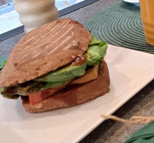 BBQ Sandwich with tofu at herBar in Budapest