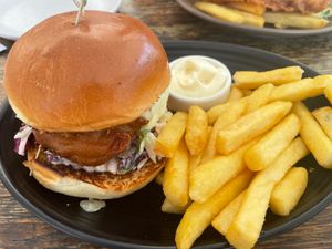 Mushroom burger 10/10! Best I’ve ever had!! at Mangawhai Tavern in Mangawhai