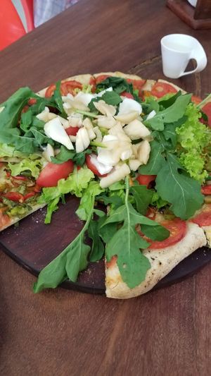 The first pizza I had at Herbolarium in Santa Fe