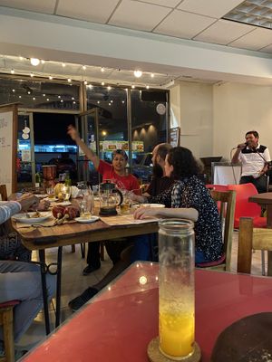 The local crowd with live music ☺️  at Herbolarium in Santa Fe
