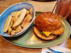 Zeitgeist Burger with Fries at Hans im Glück in Hannover