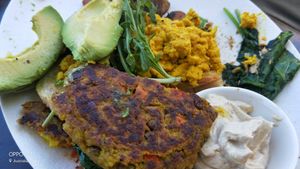 Vegan breakfast at The Windmill Cafe in Toora