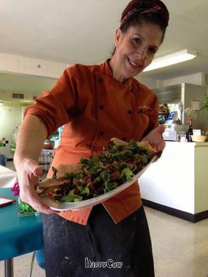 Chef Mayra and on-the-spot creation... at Pura Vida Bakery and Bystro in Las Vegas