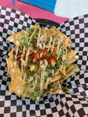 Loaded nachos for starters   at Pura Vida Vegan Tacos in Antwerpen