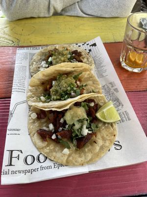 the tacos with different fillings. top!  at Pura Vida Vegan Tacos in Antwerpen