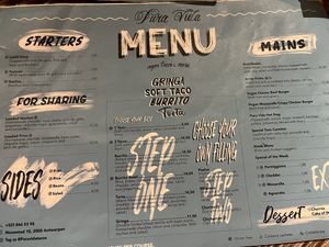 Menu  at Pura Vida Vegan Tacos in Antwerpen