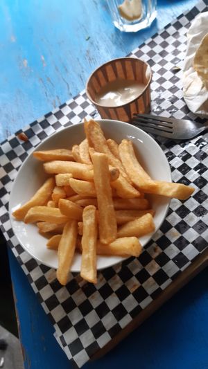 Fries - arrived very late after we asked for kids bill at Pura Vida Vegan Tacos in Antwerpen