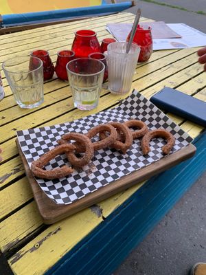 Churros with sugar and cinnamon  at Pura Vida Vegan Tacos in Antwerpen