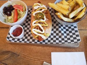 Hot dog at Pura Vida Vegan Tacos in Antwerpen