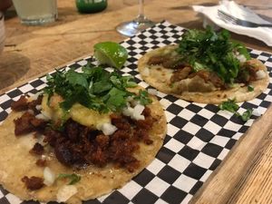 Taco's with different preparations of seitan at Pura Vida Vegan Tacos in Antwerpen