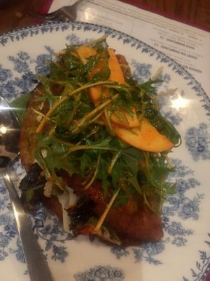 Mung bean crepe at Community Tavern in Chicago