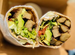 Seitan wrap w/ tahini dressing   at The Vegan Joint in Woodland Hills