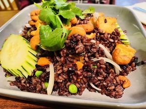 House fried rice featuring black rice  at The Vegan Joint in Woodland Hills