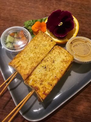 Tofu sate at The Vegan Joint in Woodland Hills