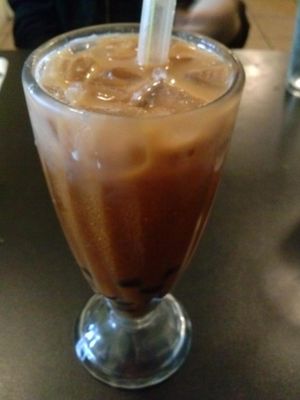 Thai iced tea at The Vegan Joint in Woodland Hills