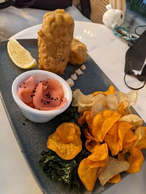 Fish n chips at Planet Terra in Dubai